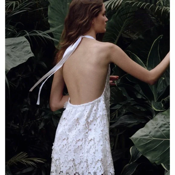 Hill House Home Sasha Halter Dress in White - Picture 2 of 4